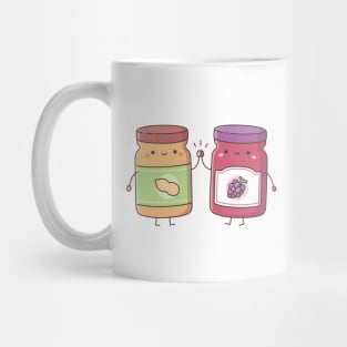 Cute High Five Peanut Butter and Jelly Best Friends Mug